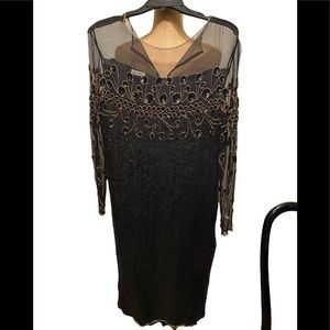 Vintage Stenay Sequined 100% Silk Dress
